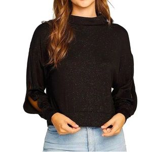 NWOT Chaser Diamond Jersey Boxy Split Sleeve Top